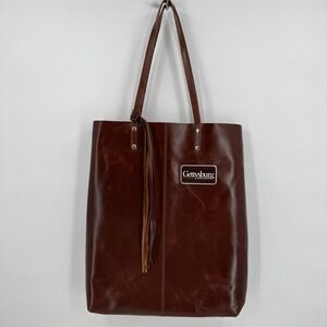Canyon Outback Brown Leather Tote Bag Gettysburg College Fringe Purse Collegiate